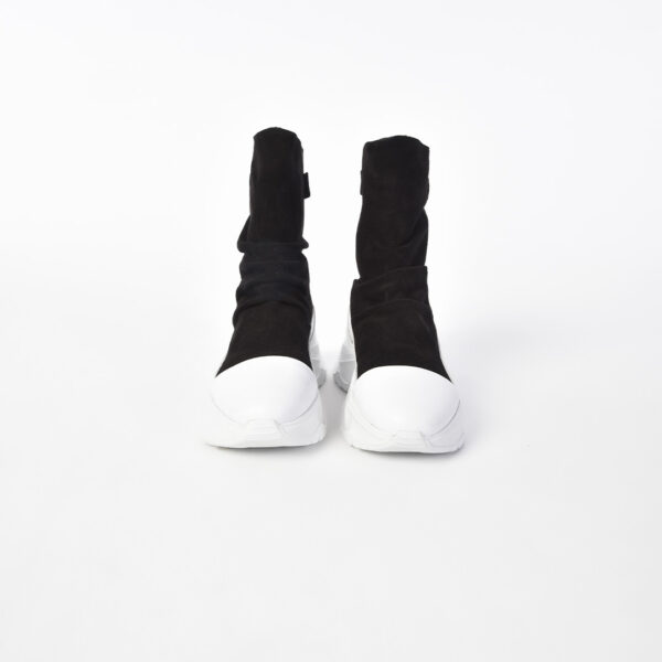 Black-White Suede Shoes