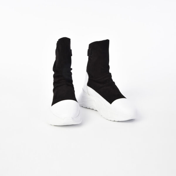 Black-White Suede Shoes