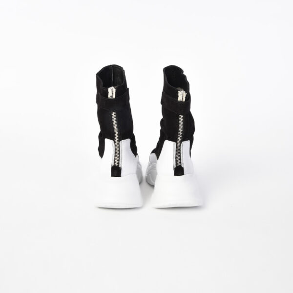 Black-White Suede Shoes